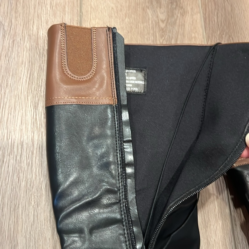 St. John’s Bay Danwood Riding Black & Brown Knee-High Boots Size 7M Memory-foam - Picture 6 of 16